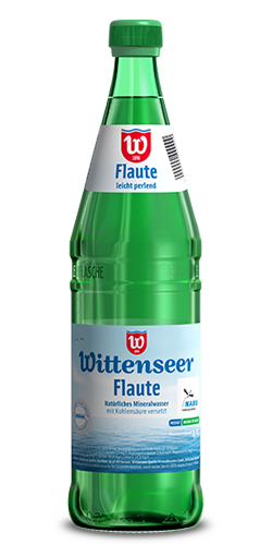 Flasche des sanften Wittenseer Mineralwassers Flaute